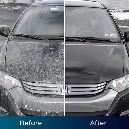 Jetterix before and after — car cleaned with Jetterix high pressure water nozzle