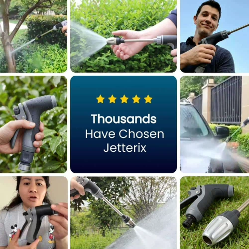 Thousands of Jetterix nozzle customers — 5 star reviews collage